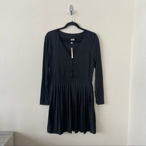 ASOS-PLEATED button front long sleeve dress (Size:US 6)